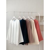 Áo thun nữ, Áo thun form rộng tay dài trơn basic phong cách Hàn Quốc ulzzang dễ phối đồ