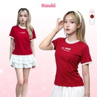 Áo thun nữ baby tee thêu nơ phối 2 màu tết hot trend chất cotton 250gsm BTT47