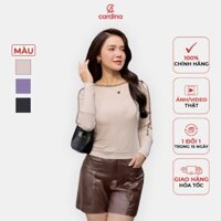 Áo thun nữ CARDINA chất liệu len muối tiêu mỏng nhẹ kiểu dáng cổ thuyền tay cánh dơi nhẹ trẻ trung 4ALD09