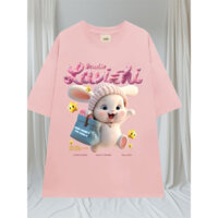 Áo thun nữ chất vải cotton mềm mịn form 20kg-80kg in chú thỏ