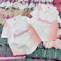 Áo thun nữ cổ bẻ loang màu Baby Tee in chữ BANBINO