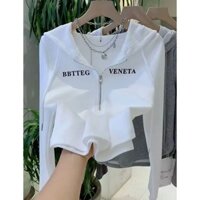 Áo thun nữ có mũ trùm đầu hợp thời trang Áo thun nữ dài tay cổ điển101030S