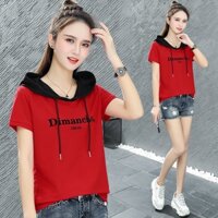 Áo Thun Nữ Có Nón Tay Ngắn Thời Trang Hàn Quốc