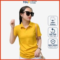 Áo Thun Nữ Cổ Sơ Mi (Cổ trụ) TOLI, Chất Cotton 4 Chiều Mềm Mịn, Co Dãn [Màu Vàng-TF07]