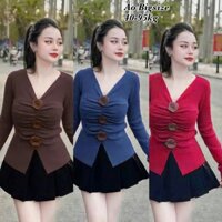 Áo Thun Nữ Cổ Tim Basic Đính Hoa Tay Dài Vải Thun Tăm QC Hot Hit Nữ Cao Cấp Xinh Đẹp Sang Trọng Dễ Thương Giá Rẻ 45-95kg