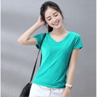 Áo thun nữ cổ tim basic - Đỏ