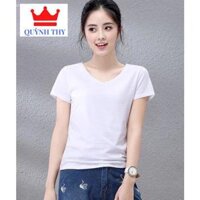 Áo Thun Nữ Cổ Tim Tay ngắn , Trẻ Trung, Mẫu Mới nhất - Trắng,XL  63 kg - 69 kg