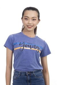 Áo thun nữ cổ tròn Novelty màu tím in họa tiết NATWMDMCSR200064N - XL