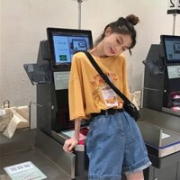 Áo thun nữ cổ tròn phối mì tôm from vừa tay ngắn mẫu mới hàn quốc hàng đẹp cực xinh