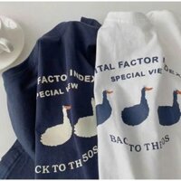 Áo thun nữ cotton ngắn tay in hình vịt nhỏ Menina_studio, áo thun nữ form rộng vải cotton 100% trẻ trung