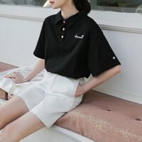 Áo thun nữ croptop có cổ in hình