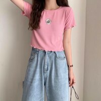 Áo thun nữ croptop dễ thương - Free size