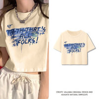 Áo thun nữ croptop lửng cổ tròn cotton 100% hàng cao cấp chất lượng tiêu chuẩn xuất khẩu Emilyshop