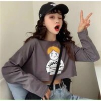 Áo thun  nữ croptop phong cách thể thao