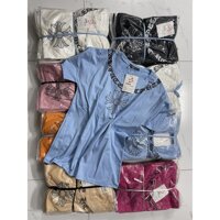 Áo thun nữ dáng rộng chất cotton siêu mịn mát  bầu bì bon chen thoải mái  A091 - A091 xanh dương