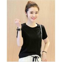 Áo Thun Nữ Đen Form rộng PC Hàn Quốc - XS