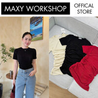 Áo thun nữ đính đá kim sa ôm dáng Bling Tee Maxy Workshop