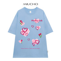 Áo thun nữ form rộng ATD230 Miucho cotton spandex in Artwork