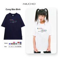 Áo thun nữ form rộng ATD370 cung hoàng đạo Bảo Bình AQUARIUS Miucho cotton cổ tròn in typography