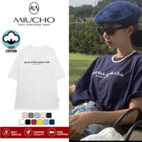 Áo thun nữ form rộng đẹp tay lỡ kiểu hàn quốc, áo phông nữ form rộng unisex vải cotton AT246 Miucho basic