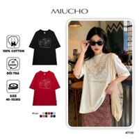 Áo thun nữ form rộng đẹp tay lỡ kiểu hàn quốc chất vải cotton AT150 Miucho in hoạt tiếtS-5XL