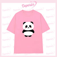 Áo Thun Nữ Form Rộng Unisex In Hình GẤU TRÚC PANDA Màu Pastel Họa Tiết Dễ Thương Ngọt Ngào DEPERIER
