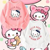 Áo thun nữ Hello Kitty Áo thun dày ấm áp cho trẻ em mặc thường ngày mùa đông