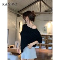 Áo thun nữ hở lưng mới dáng rộng độc đáo của Hàn Quốc