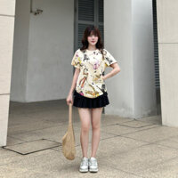 Áo thun nữ in 3d lạ mắt, vải cotton 4 chiều cao cấp