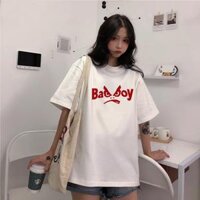 Áo Thun Nữ In Chữ Bad Boy - Hồng Phấn - Free Size