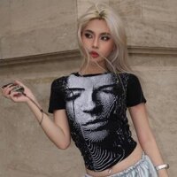 Áo thun nữ in đen trắng ôm body classic - chất thun borip - goturfit A5957