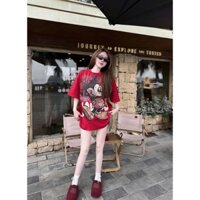 Áo thun nữ in hình chuột MICKEY siêu dễ thương năm 2025. Áo phông from rộng chất cotton cao cấp