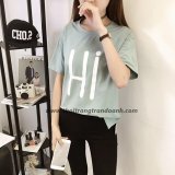 Áo Thun Nữ In Hình Hi Xin Chào Dễ Thương T&D226 (Màu Xanh)