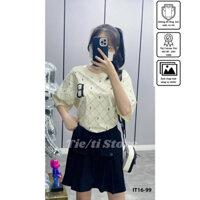 Áo thun nữ IT16-TIE TI STORE Họa tiết Chữ Unisex/Freesize/FORM rộng (Thời trang nữ, áo phông)