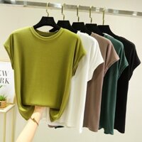 Áo Thun Nữ Không Tay Cổ Tròn Dáng Rộng Vải cotton Plus Size