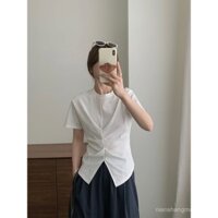 Áo thun nữ kiểu dáng Hàn Quốc Ruixin, thiết kế phong cách, tay ngắn, dáng ôm, mùa hè, độc đáo, xếp ly, vừa vặn, nhỏ nhắn 83V0