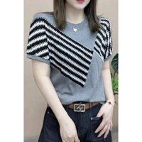 Áo thun nữ kiểu dáng Hàn Quốc mới, thời trang trẻ trung, dáng ôm, tay ngắn, cổ tròn