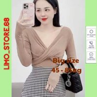 Áo Thun Nữ Kim Tuyến Nhũ Dài Tay Xoắn Ngực Ôm Body Đẹp Dễ Thương Xinh Áo Thun Nhũ Bigsize Tay Dài Vải Mỏng LiMo MS025