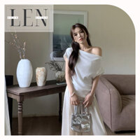 Áo thun nữ lệch vai áo tay hến, áo lệch vai chất cotton co giãn áo croptop kiểu đẹp sang chảnh