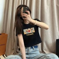 Áo thun nữ lửng croptop cotton chuẩn 100% hàng cao cấp local brand cổ tròn Emilyshop
