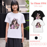 Áo thun nữ mặc hè form rộng, áo thun nữ cotton in hình CÔ GÁI XÙ TÓC DÀI siêu xinh