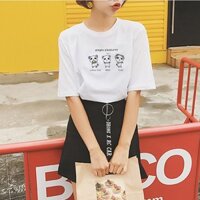 Áo Thun Nữ Màu Trắng Tay Ngắn In Hình 3 Con Gấu MYROSE169