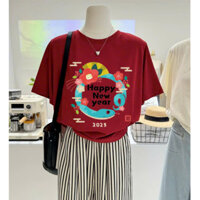 Áo Thun Nữ NGẮN TAY Diện Mặc Tết In Hình Thời Trang Menina