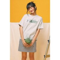 Áo thun nữ ngắn tay in hình thời trang GAGO yourself print t-shirt màu xanh rêu nhạt GA3422 ་