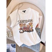 Áo Thun Nữ Sát Nách không tay, Áo Phông Nữ Tanktop Cotton In Hình Thời Trang