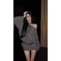 Áo Thun Nữ Tay Dài Khoét Vai Màu Sắc Thời Trang Hàn Quốc