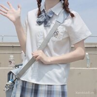 Áo thun nữ tay dài màu trắng kem mới thêu nguyên bản [Áo thun tay ngắn Bắc Bộ trong kho] Sinh viên mùa hè JK