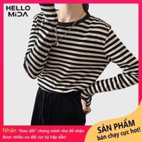 Áo Thun Nữ Tay Dài Sọc Casual