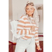 Áo thun nữ tay dài sọc chất cotton An3eday xuất khẩu - Hàng dư xịn