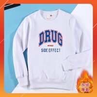 Áo thun nữ tay dài 💚𝗙𝗥𝗘𝗘𝗦𝗛𝗜𝗣💚 Áo thun nam nữ dài tay trắng unisex  form rộng DRUG